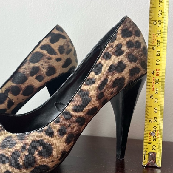 Women’s peep toe cheetah print pumps Y2K high heels size 7 animal print - Picture 8 of 10